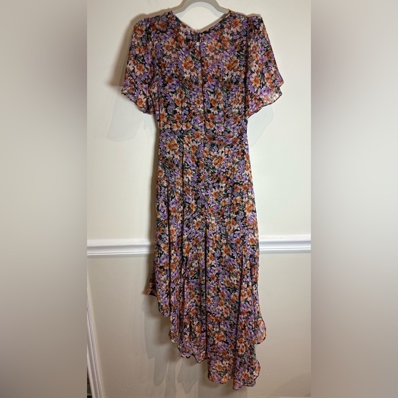 ASTR the Label Mirella Dress Orange Purple Floral Size Medium - Picture 4 of 10
